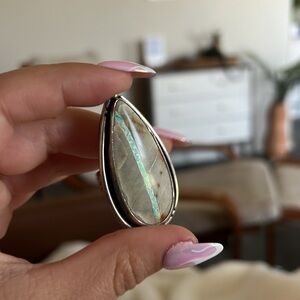 Unique large royston ribbon turquoise ring sterling silver and gold accents 7